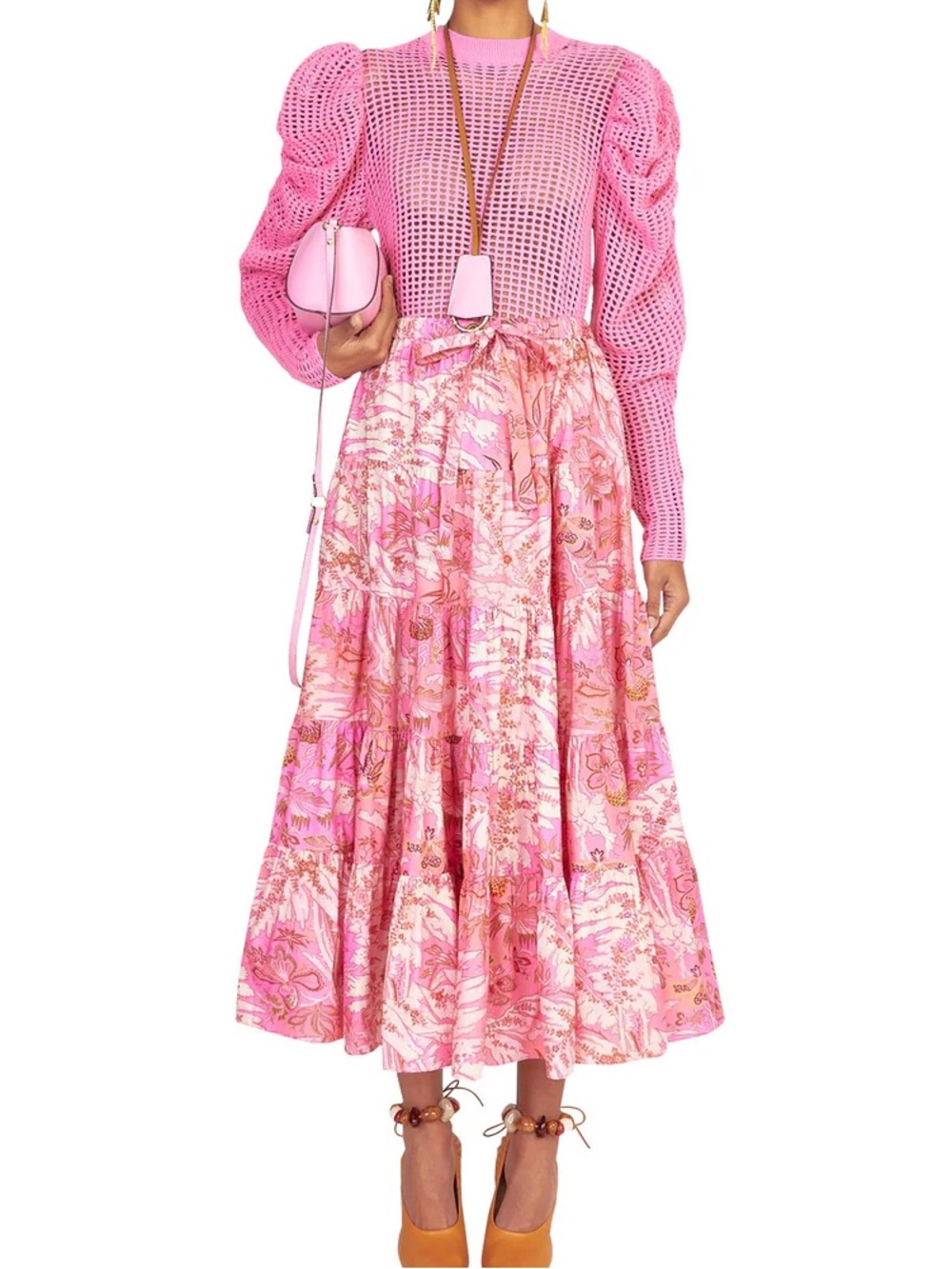 Ulla Johnson Two Piece Skirt and Top Set in Camellia Pink Women’s XS